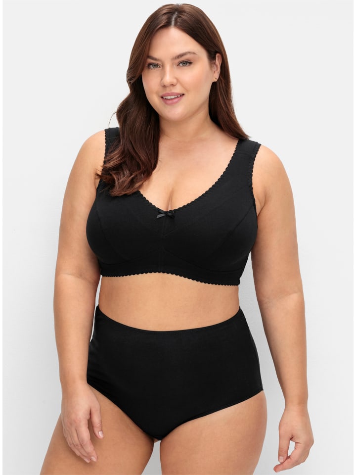 Бюстгальтер без косточек sheego, черный 
Бюстгальтер без косточек sheego, черный