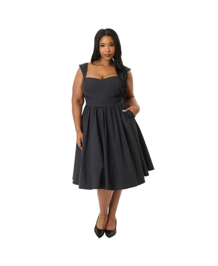 Платье-трапеция без рукавов с вырезом сердечко больших размеров в стиле 1950-х годов Unique Vintage, Black
Платье-трапеция без рукавов с вырезом сердечко больших размеров в стиле 1950-х годов Unique Vintage, Black