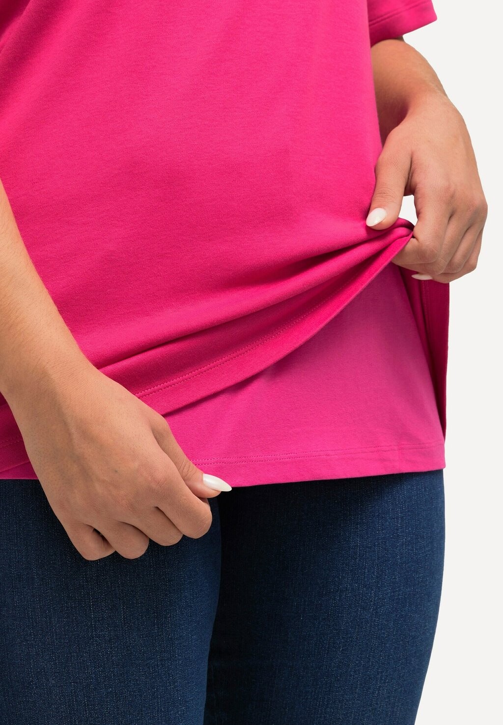 Базовая футболка Ulla Popken, красный металлик 
Базовая футболка Ulla Popken, красный металлик