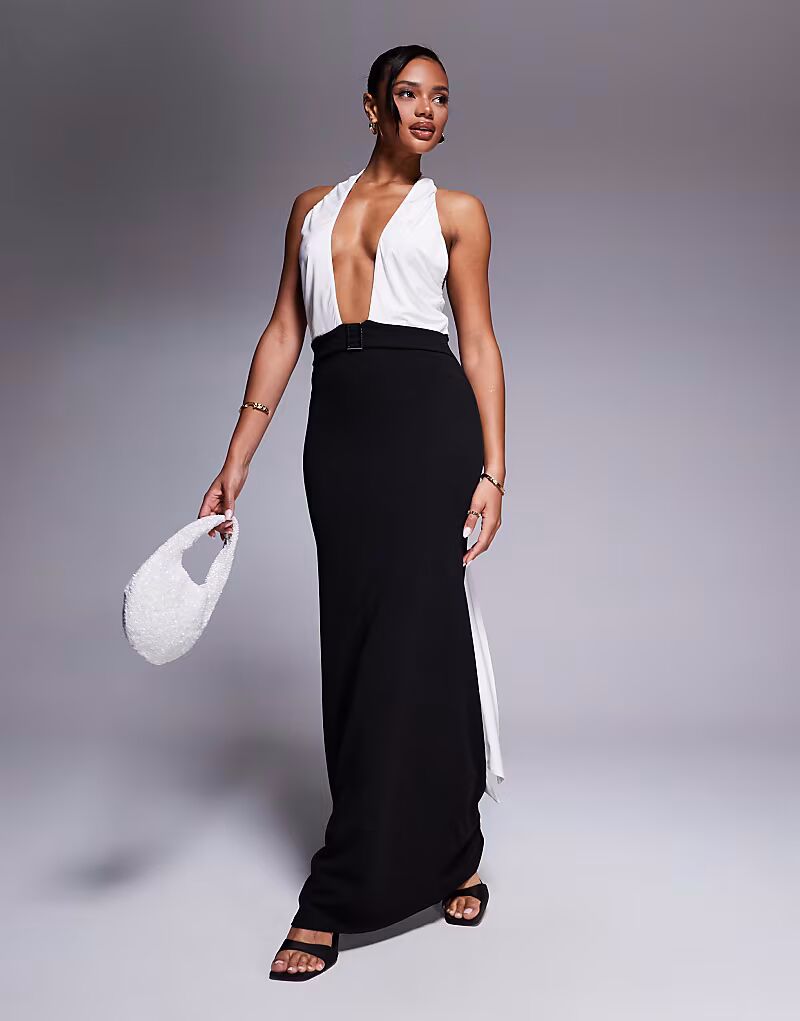 Платье макси ASOS DESIGN с перекрещивающейся халтер-бретелькой и драпировкой в черном и белом цвете
Платье макси ASOS DESIGN с перекрещивающейся халтер-бретелькой и драпировкой в черном и белом цвете