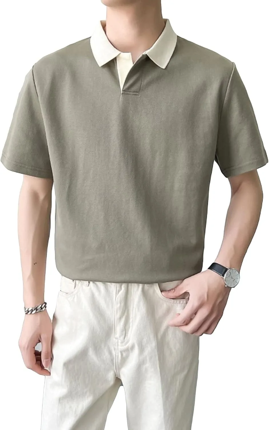 Мужская классическая поло с отложным воротником и короткими рукавами Gsywaipei
Мужская классическая поло с отложным воротником и короткими рукавами Gsywaipei