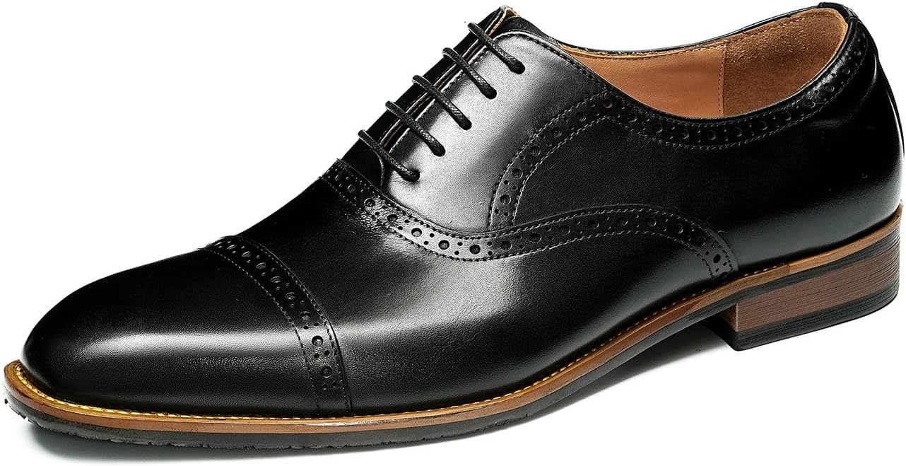 Мужские туфли-оксфорды Santimon из коровьей кожи - ручная работа, кап-туфли с декоративной перфорацией, шнуровка дерби - удобная стелька с амортизацией, деловые, свадебные и вечерние туфли к костюму, черный
Мужские туфли-оксфорды Santimon из коровьей кожи - ручная работа, кап-туфли с декоративной перфорацией, шнуровка дерби - удобная стелька с амортизацией, деловые, свадебные и вечерние туфли к костюму, черный