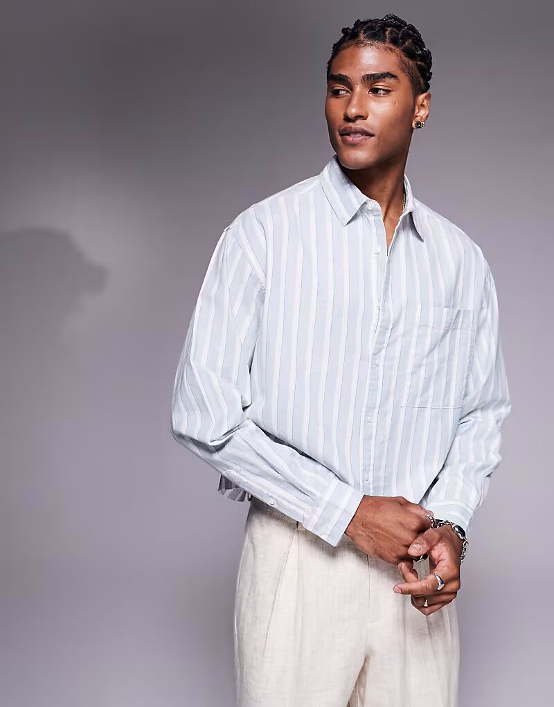 Рубашка свободного кроя ASOS DESIGN в белую и синюю полоску
Рубашка свободного кроя ASOS DESIGN в белую и синюю полоску