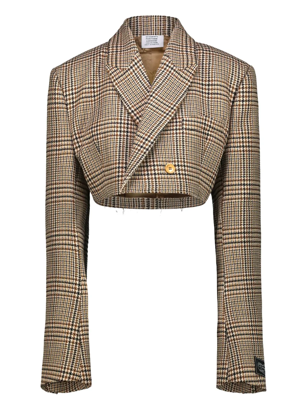 Укороченный двубортный пиджак Vetements, коричневый
Укороченный двубортный пиджак Vetements, коричневый