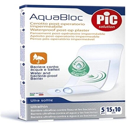 Pic Aquabloc Антибактериальный пластырь 5 шт. 10 x 15 см Pic Solution 
Pic Aquabloc Антибактериальный пластырь 5 шт. 10 x 15 см Pic Solution