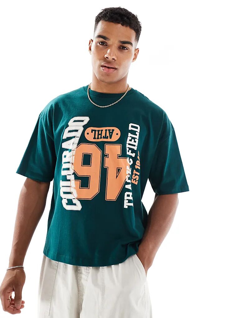 Футболка свободного кроя ASOS DESIGN свободного кроя с университетской графикой зеленого цвета
Футболка свободного кроя ASOS DESIGN свободного кроя с университетской графикой зеленого цвета