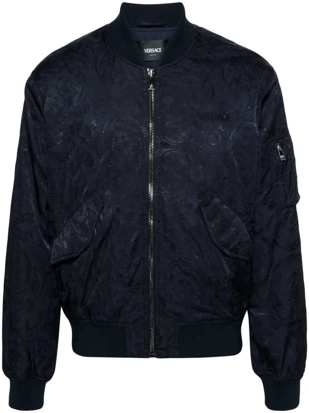 Бомбер с вышитым логотипом VERSACE, синий
Бомбер с вышитым логотипом VERSACE, синий