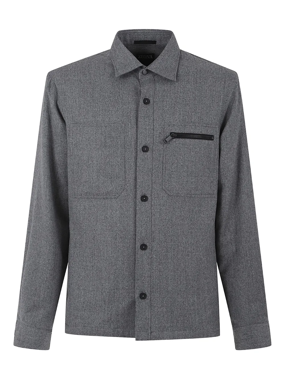 Рубашка с длинными рукавами и карманом на молнии Zegna, серый
Рубашка с длинными рукавами и карманом на молнии Zegna, серый