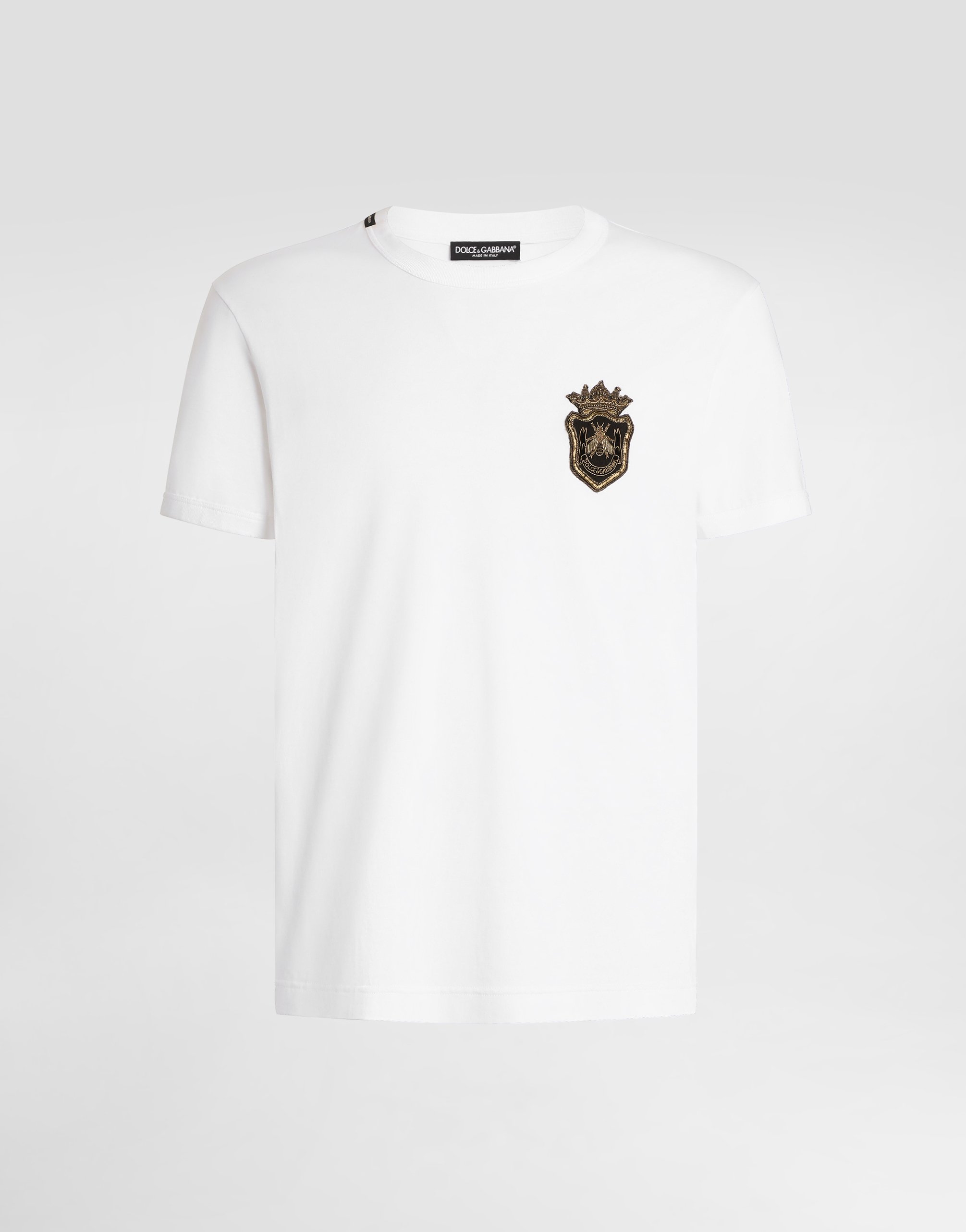Хлопковая футболка с геральдической нашивкой Dolce & Gabbana, белый
Хлопковая футболка с геральдической нашивкой Dolce & Gabbana, белый