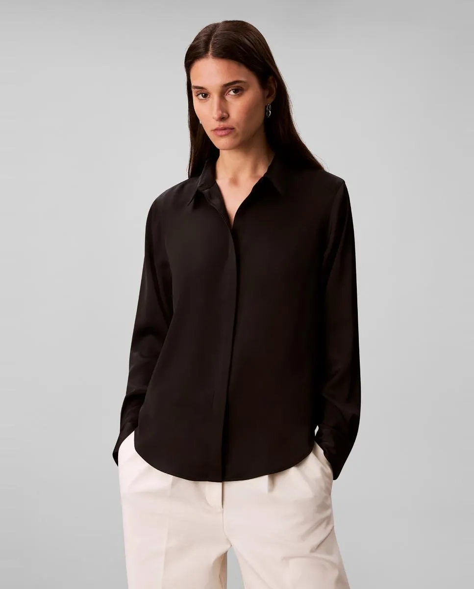 Женская атласная рубашка Calvin Klein, черный
Женская атласная рубашка Calvin Klein, черный