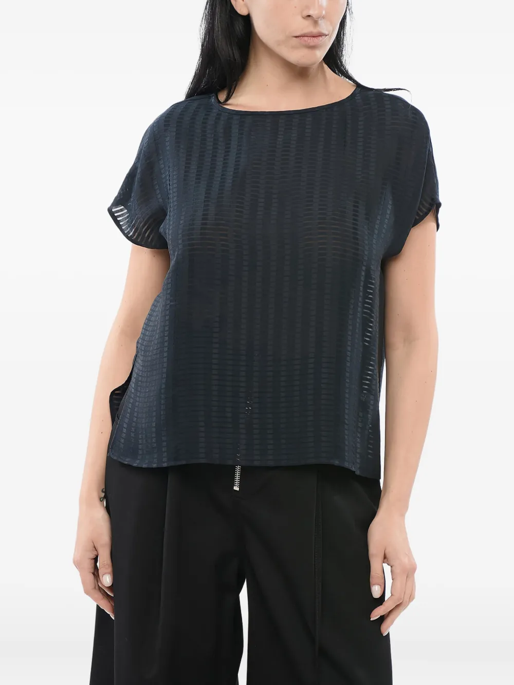 Блузка с круглым вырезом Giorgio Armani, синий
Блузка с круглым вырезом Giorgio Armani, синий