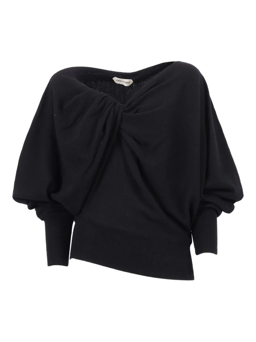 Асимметричный топ со скрученной драпировкой Alberta Ferretti, черный
Асимметричный топ со скрученной драпировкой Alberta Ferretti, черный