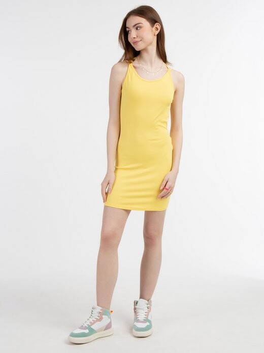 Мини-Платье из трикотажа в рубчик. Mymo, желтый
Мини-Платье из трикотажа в рубчик. Mymo, желтый