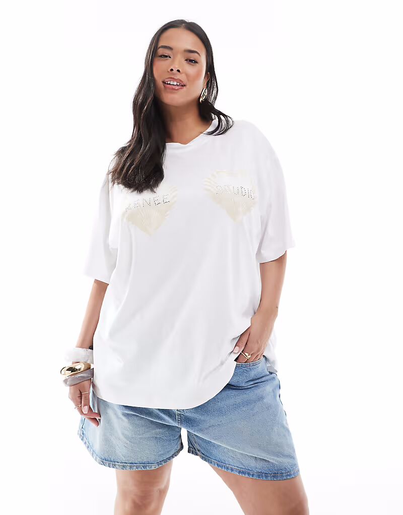 Футболка Renee Studio Plus с эксклюзивным логотипом и отделкой в виде ракушек и сердечек белого цвета
Футболка Renee Studio Plus с эксклюзивным логотипом и отделкой в виде ракушек и сердечек белого цвета