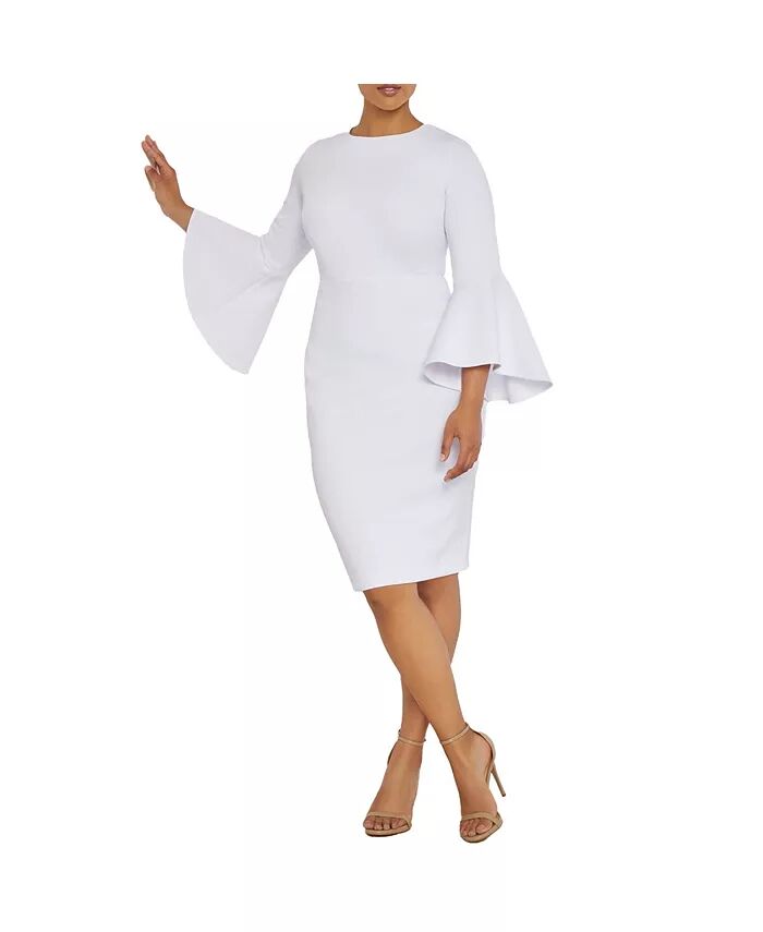 Женское платье-рубашка с расклешенными рукавами больших размеров ELOQUII, белый
Женское платье-рубашка с расклешенными рукавами больших размеров ELOQUII, белый