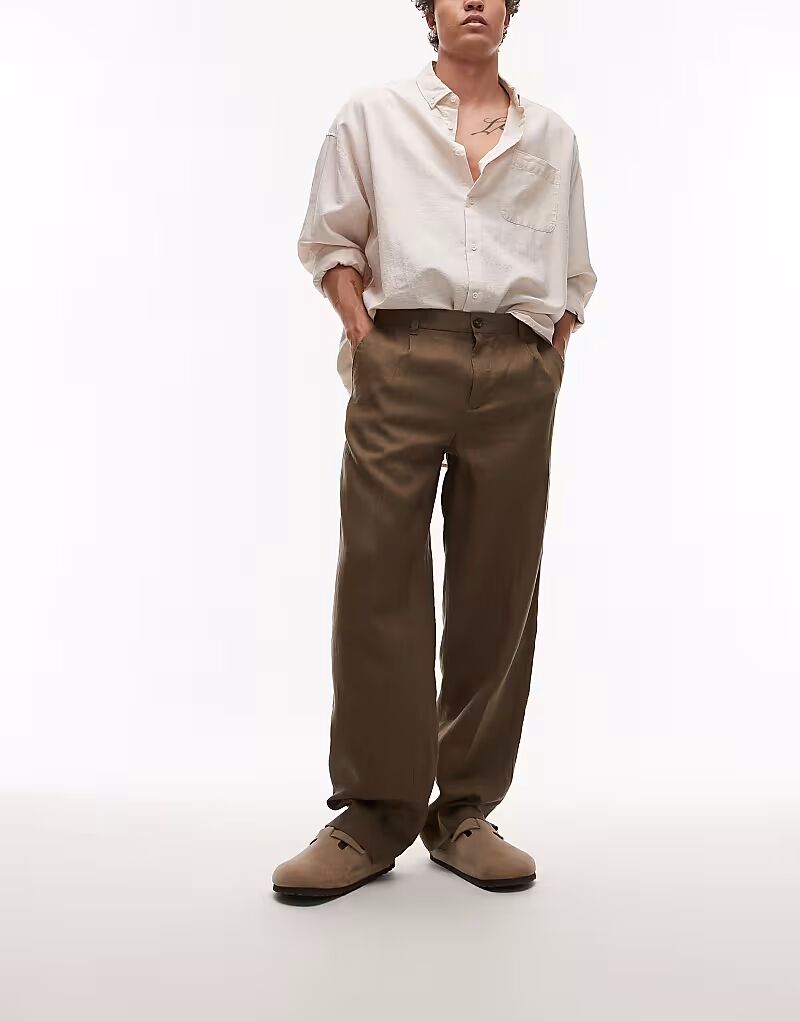 Брюки-банды Mango premium из льна темно-коричневого цвета
Брюки-банды Mango premium из льна темно-коричневого цвета