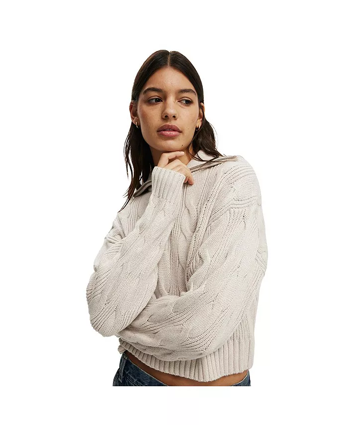 Женский хлопковый свитер с косами и застежкой-молнией на половину длины COTTON ON, коричневый/бежевый
Женский хлопковый свитер с косами и застежкой-молнией на половину длины COTTON ON, коричневый/бежевый