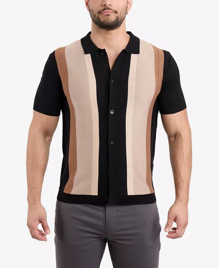 Мужской поло-свитер в полоску Spring + Mercer, черный
Мужской поло-свитер в полоску Spring + Mercer, черный