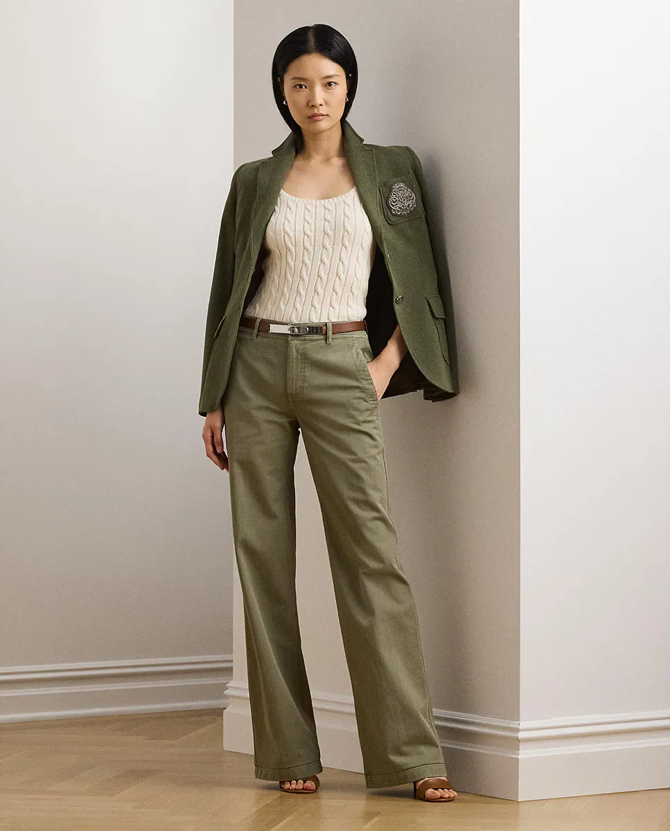 Женские прямые брюки из хлопка с высокой посадкой Lauren Ralph Lauren, зеленый
Женские прямые брюки из хлопка с высокой посадкой Lauren Ralph Lauren, зеленый