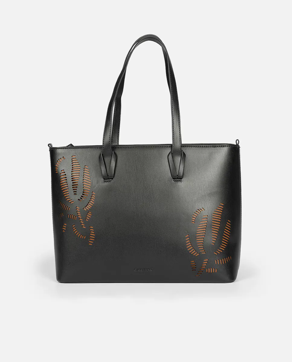 Сумка-шоппер через плечо с застежкой-молнией черного цвета Gioseppo, черный