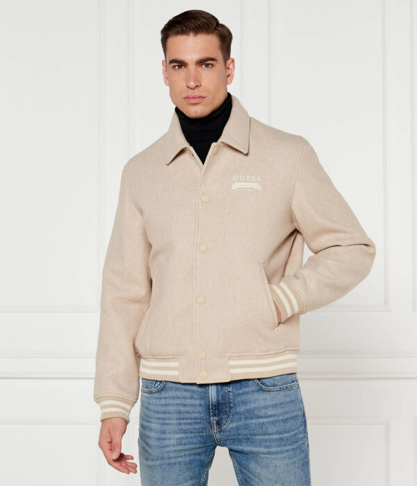 Куртка-Бомбер мельтон Regular fit Guess Jeans, желтый 
Куртка-Бомбер мельтон Regular fit Guess Jeans, желтый