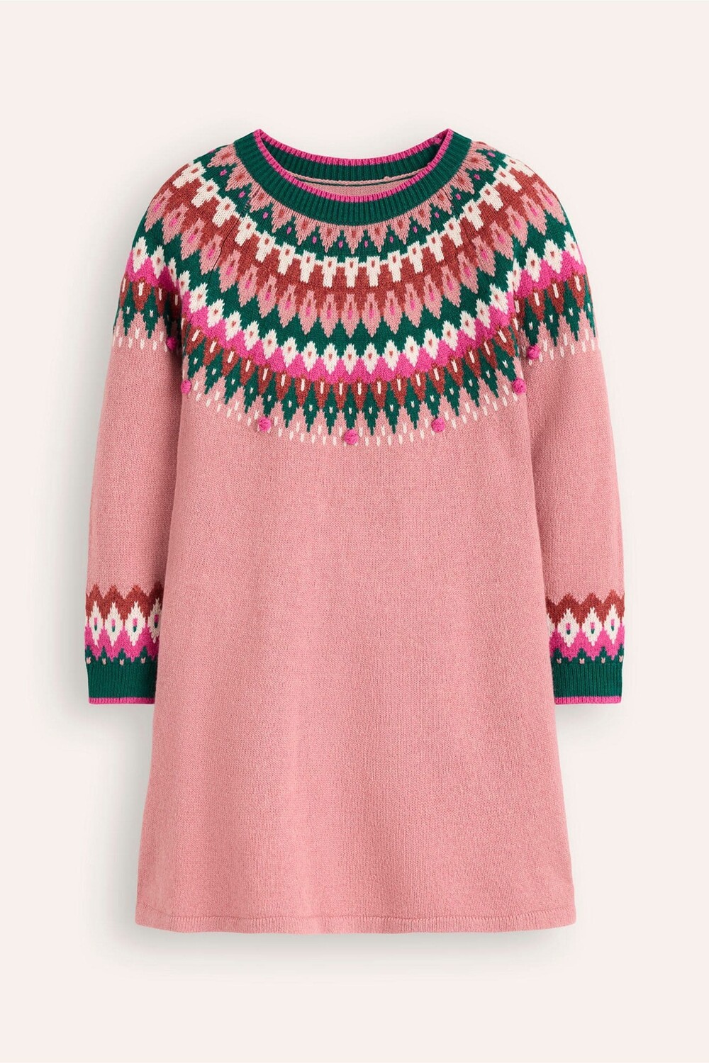 Платье джемпер с узором «фэр айл» от Minnie Boden, розовый
Платье джемпер с узором «фэр айл» от Minnie Boden, розовый