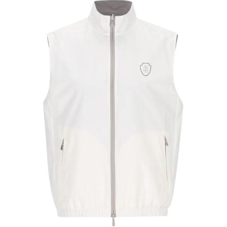 Реверсивная стеганая жилетка на молнии Brunello Cucinelli, белый
Реверсивная стеганая жилетка на молнии Brunello Cucinelli, белый