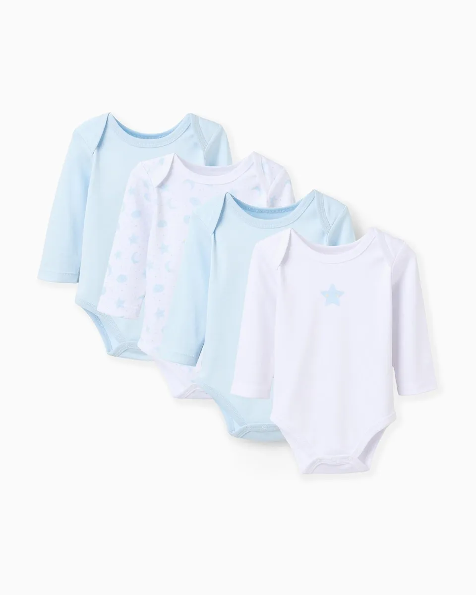 Набор из 4 детских бодиков для мальчиков, 100% хлопок, с перекрещенными плечиками Zippy, белый/синий
Набор из 4 детских бодиков для мальчиков, 100% хлопок, с перекрещенными плечиками Zippy, белый/синий