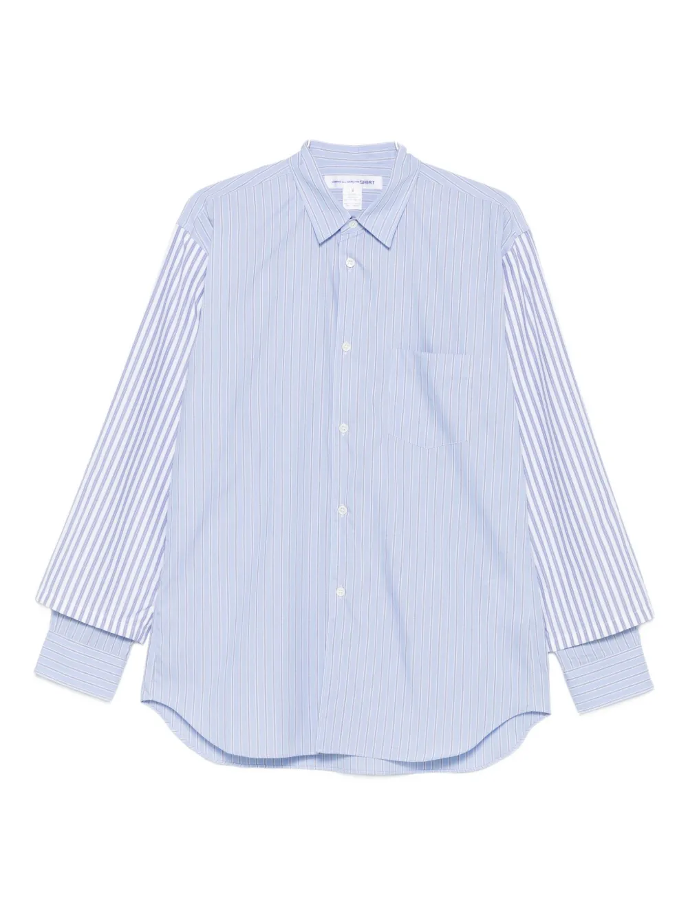 Полосатая рубашка с многослойными рукавами Comme Des Garçons Shirt, синий
Полосатая рубашка с многослойными рукавами Comme Des Garçons Shirt, синий