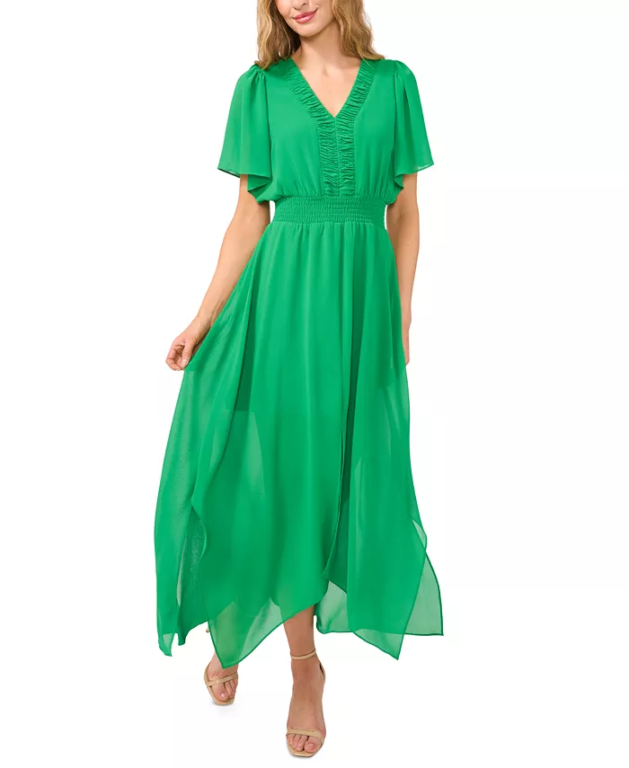 Женское макси-платье с расклешенными рукавами, сборками на талии и V-образным вырезом CeCe, зеленый
Женское макси-платье с расклешенными рукавами, сборками на талии и V-образным вырезом CeCe, зеленый