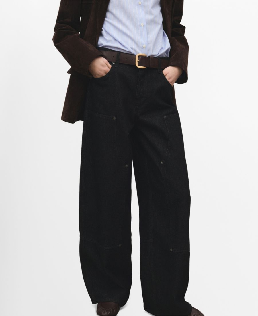 Женские джинсы-бочонки с нашивками MANGO, Black
Женские джинсы-бочонки с нашивками MANGO, Black