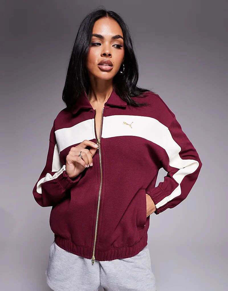 Свободная спортивная куртка Puma T7 с рубиновым блеском 
Свободная спортивная куртка Puma T7 с рубиновым блеском