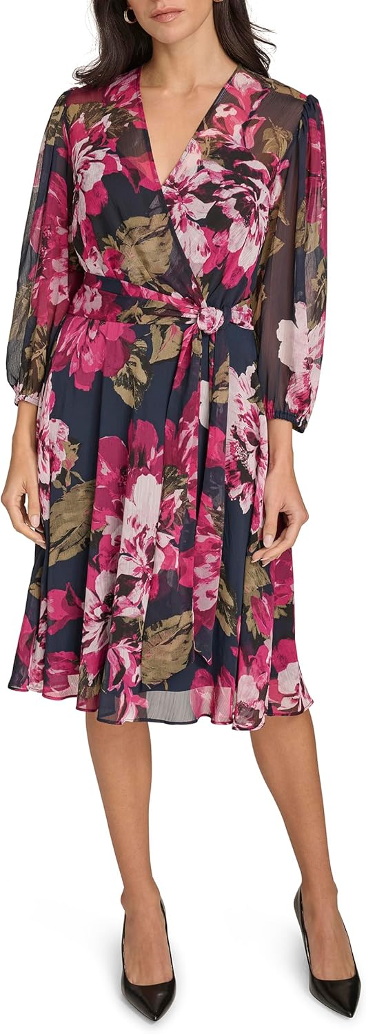 Женское платье-трапеция Calvin Klein с длинным рукавом, поясом и воротником, Indigo Multi
Женское платье-трапеция Calvin Klein с длинным рукавом, поясом и воротником, Indigo Multi