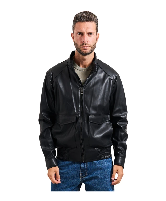 Черная куртка из искусственной кожи на молнии Guess, черный
Черная куртка из искусственной кожи на молнии Guess, черный