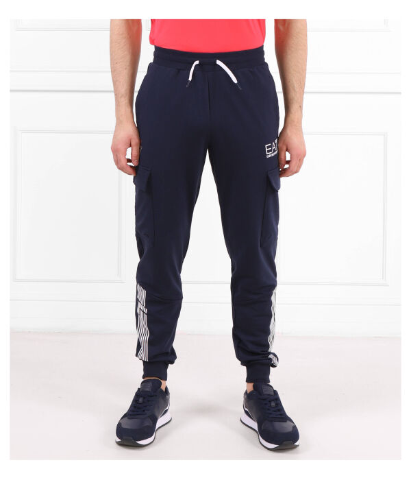 Спортивные штаны мужские Ea7 на кулиске, синий 
Спортивные штаны мужские Ea7 на кулиске, синий