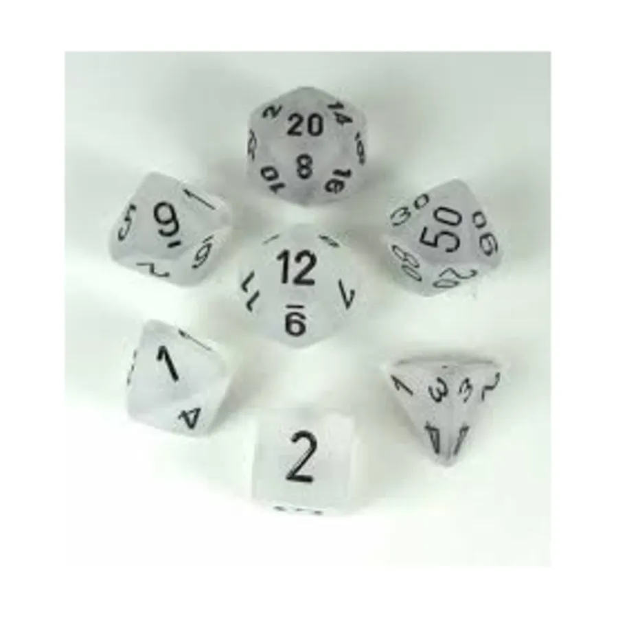 Poly Set Прозрачный с черным (7), Dice - Frosted - Poly Sets (Chessex)
Poly Set Прозрачный с черным (7), Dice - Frosted - Poly Sets (Chessex)