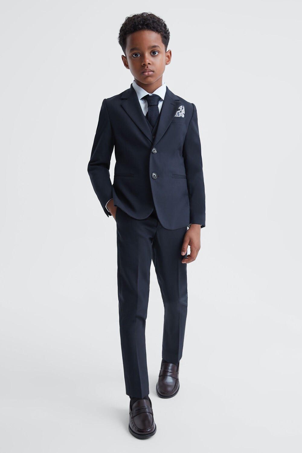 Шерстяные брюки с регулируемой застежкой Reiss, синий 
Шерстяные брюки с регулируемой застежкой Reiss, синий