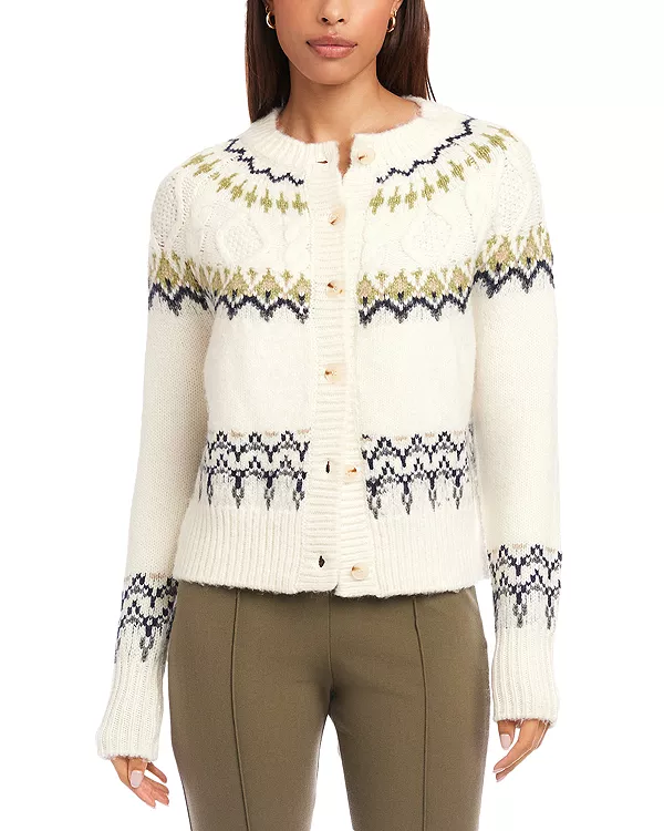 Кардиган Astrid с узором Fair Isle Fifteen Twenty, белый
Кардиган Astrid с узором Fair Isle Fifteen Twenty, белый