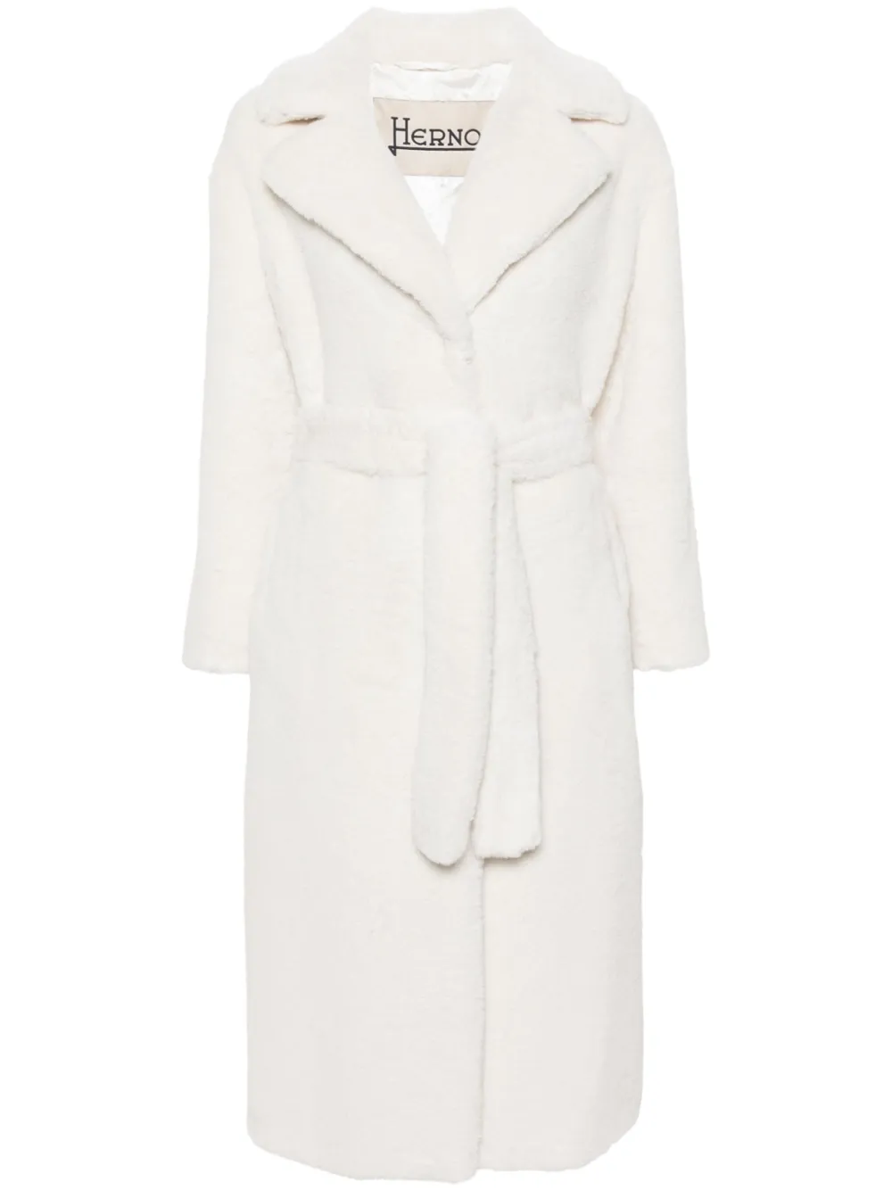 Пальто из искусственного меха с поясом Herno, белый
Пальто из искусственного меха с поясом Herno, белый