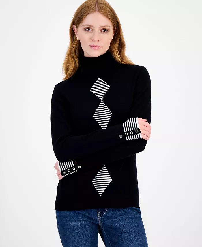 Женский хлопковый водолазка в рубчик с узором аргайл Tommy Hilfiger, серый
Женский хлопковый водолазка в рубчик с узором аргайл Tommy Hilfiger, серый