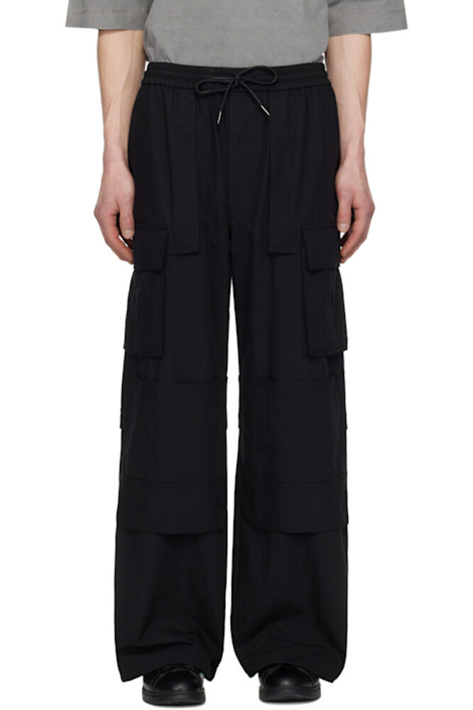 Черные хлопковые широкие рабочие брюки-карго Juun.J
Черные хлопковые широкие рабочие брюки-карго Juun.J