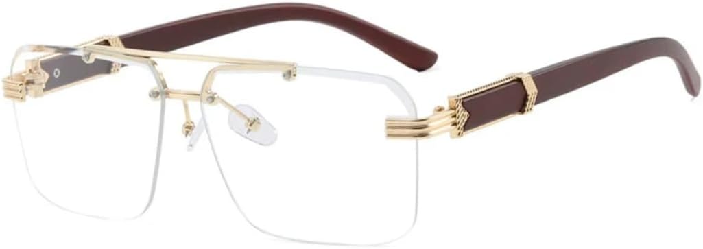 Винтажные солнцезащитные очки без оправы с двойной перемычкой для женщин, модные, роскошные, для вождения, мужские, с защитой от УФ-излучения UV400 VVTWSSW, Brown Clear
Винтажные солнцезащитные очки без оправы с двойной перемычкой для женщин, модные, роскошные, для вождения, мужские, с защитой от УФ-излучения UV400 VVTWSSW, Brown Clear