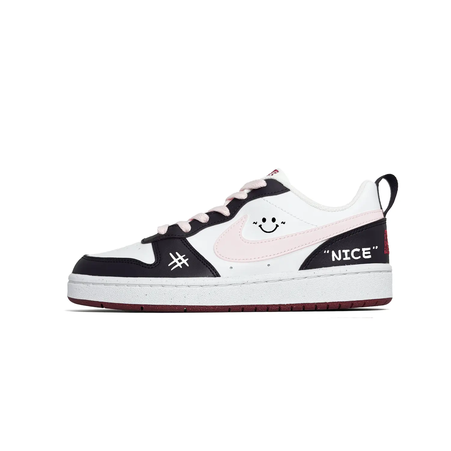 Nike Court Borough SE Today's Happy Абразивостойкие противоскользящие низкие кроссовки для скейтбординга Pink Black для подростков
Nike Court Borough SE Today's Happy Абразивостойкие противоскользящие низкие кроссовки для скейтбординга Pink Black для подростков