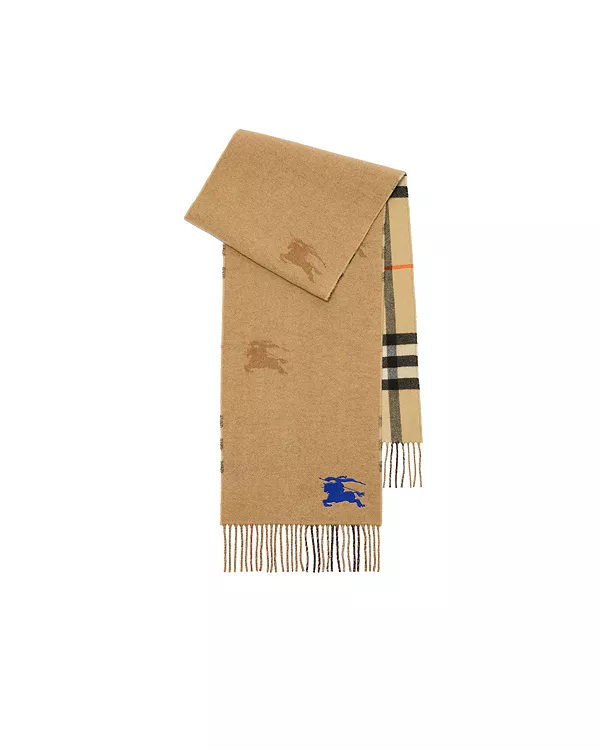 Двусторонний кашемировый шарф в клетку EKD Burberry, бежевый
Двусторонний кашемировый шарф в клетку EKD Burberry, бежевый