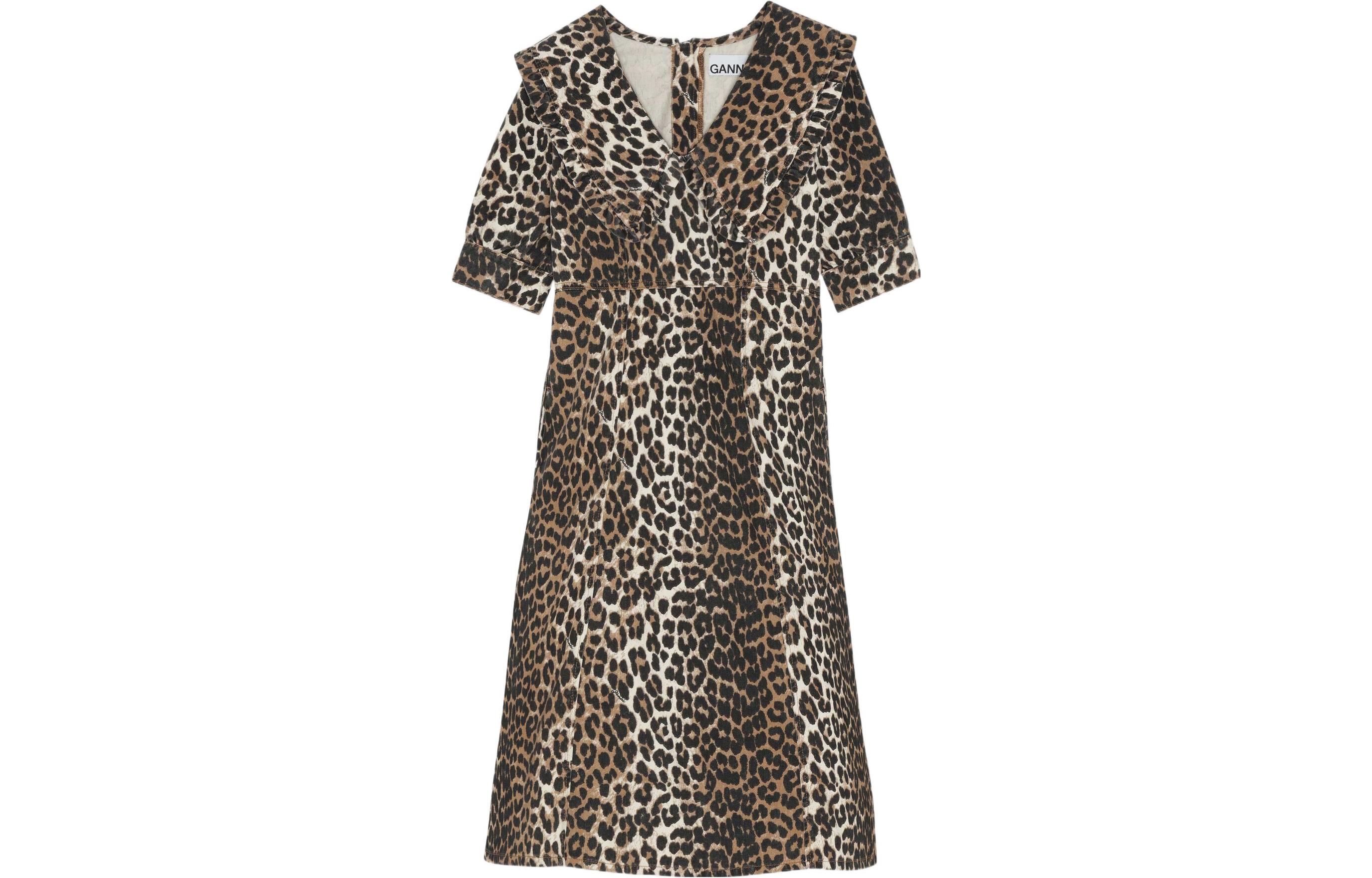 Леопардовое миди-платье GANNI, коричневое
Леопардовое миди-платье GANNI, коричневое