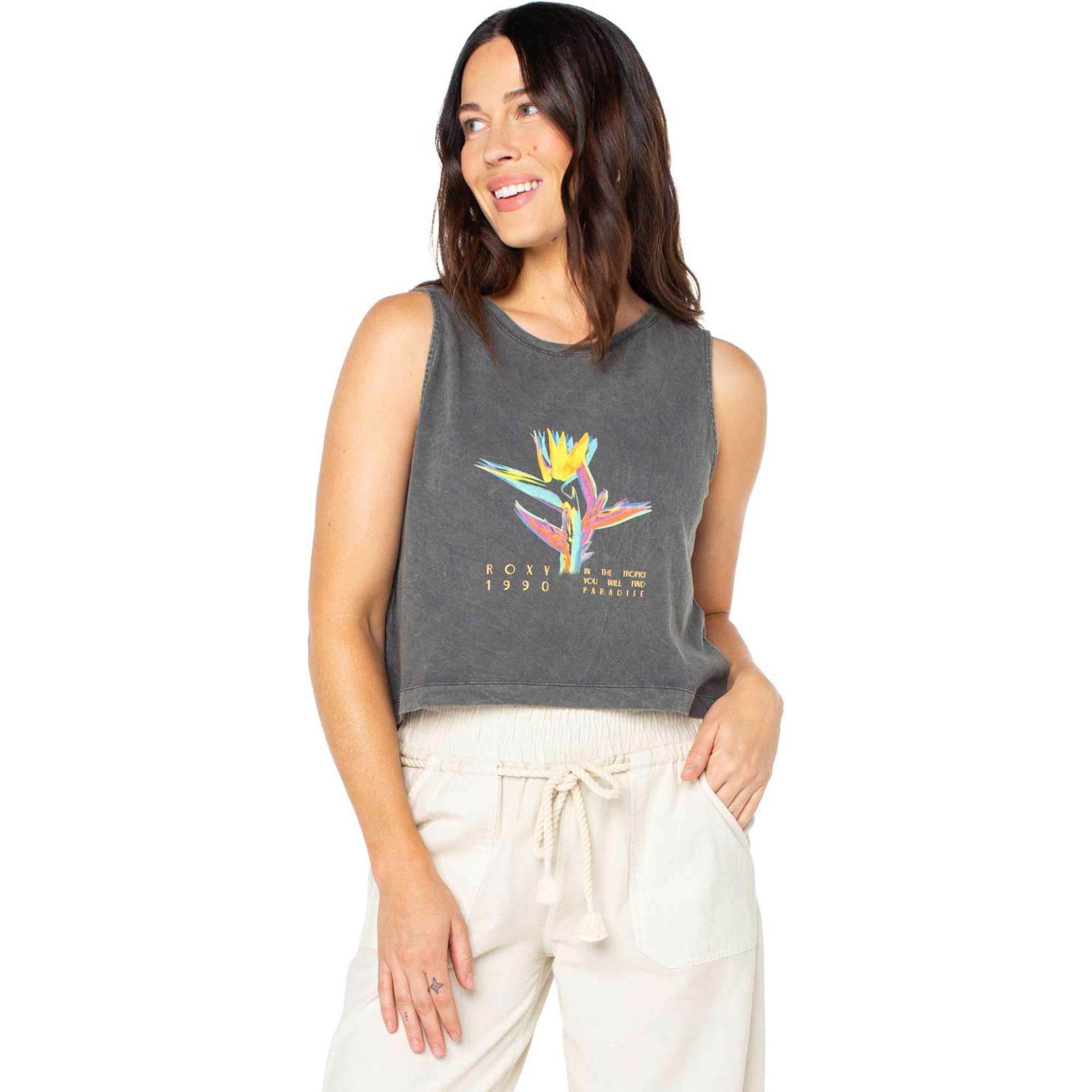 Женская укороченная майка Tropicool Paradise Wildflower ROXY, Phantom
Женская укороченная майка Tropicool Paradise Wildflower ROXY, Phantom