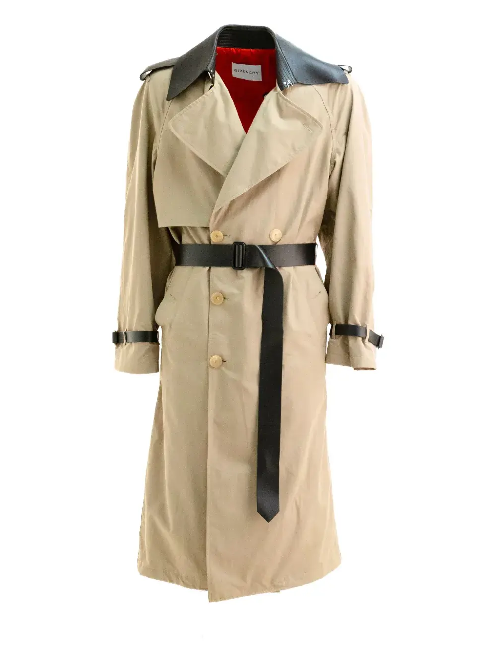 Тренч с кожаными вставками Givenchy, нейтральный
Тренч с кожаными вставками Givenchy, нейтральный