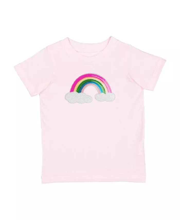 Футболка с коротким рукавом для девочек с радужными пайетками Sweet Wink, розовый 
Футболка с коротким рукавом для девочек с радужными пайетками Sweet Wink, розовый