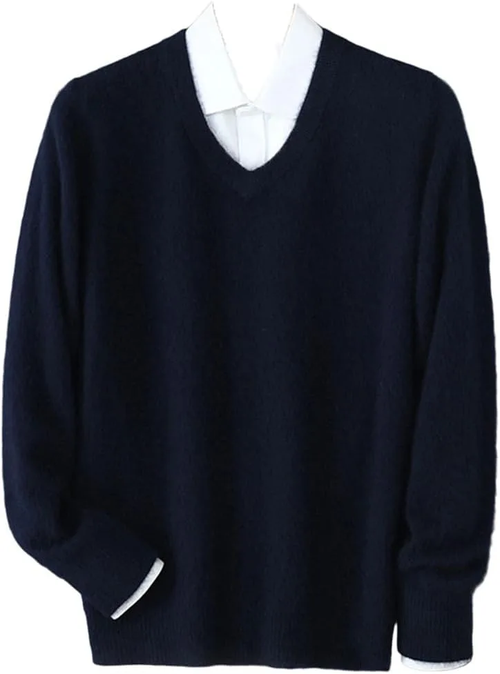 Suvoiier мужской вязаный свитер с V-образным вырезом, толстый кашемир, свободный, длинный рукав
Suvoiier мужской вязаный свитер с V-образным вырезом, толстый кашемир, свободный, длинный рукав