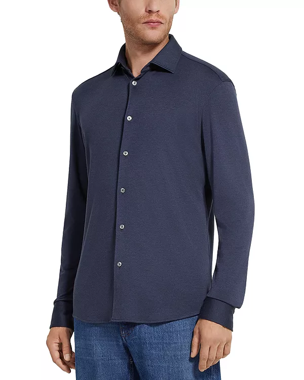 Рубашка из кашемира и шелка Zegna, синий
Рубашка из кашемира и шелка Zegna, синий